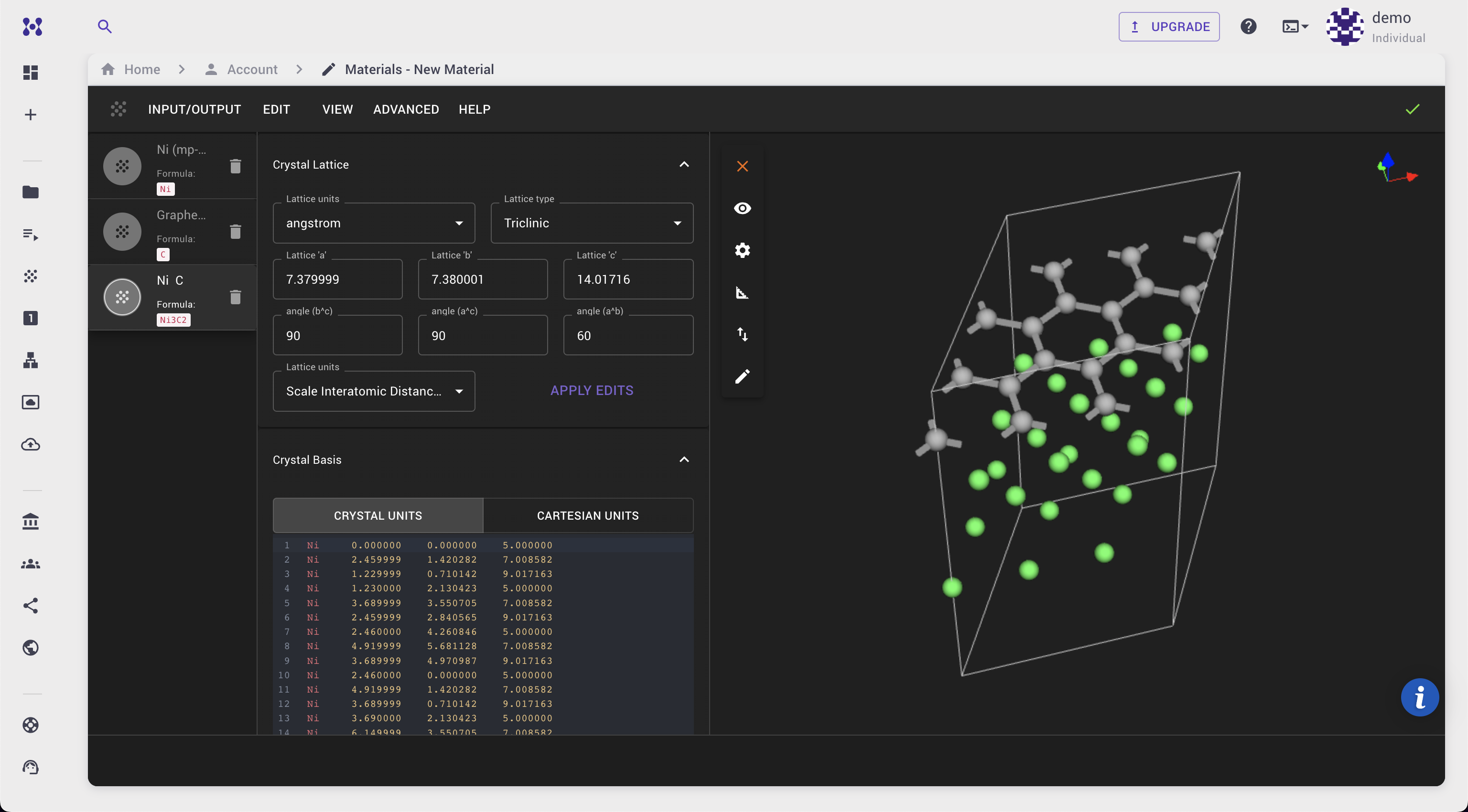 Graphene on Ni interface