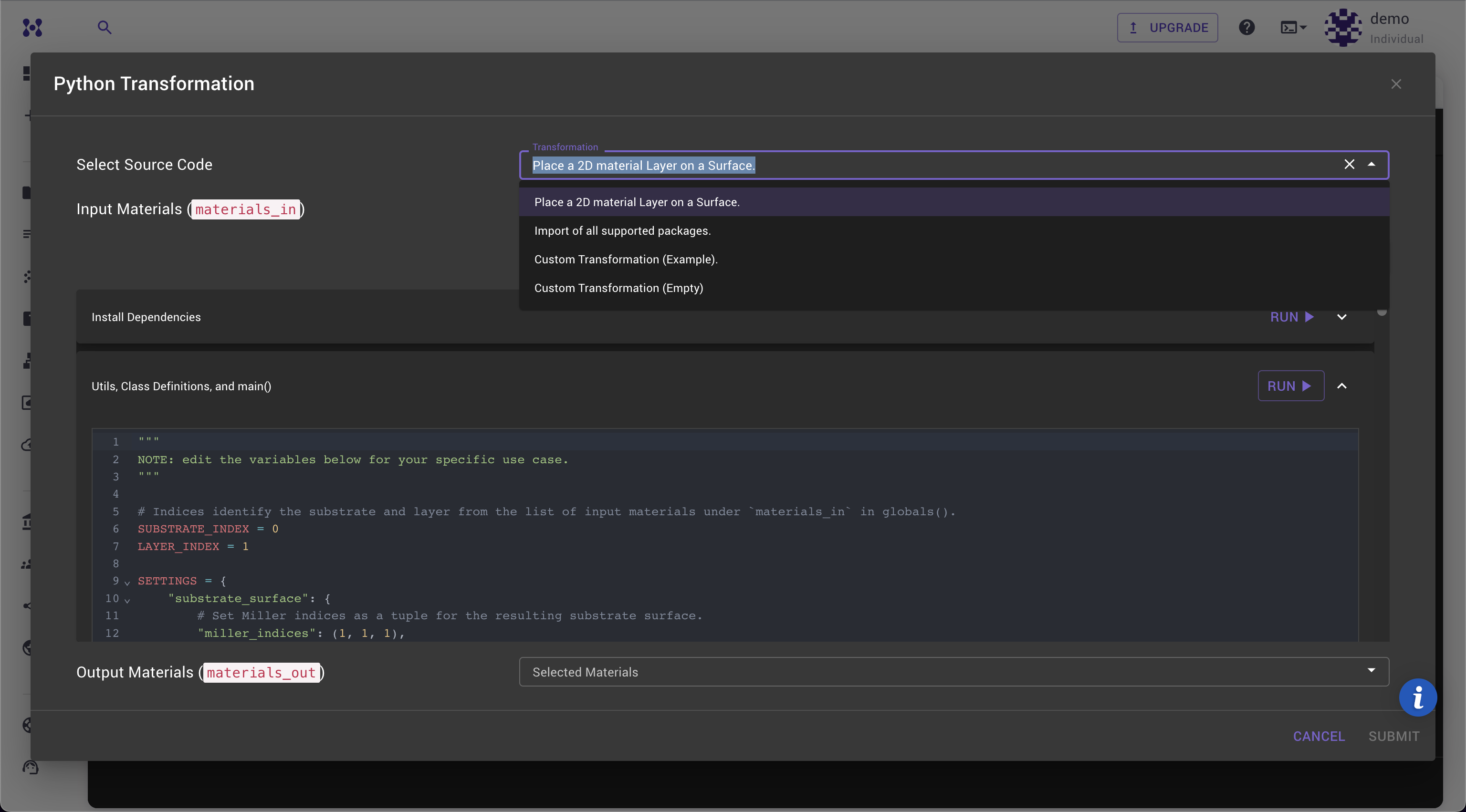 Select Transformation