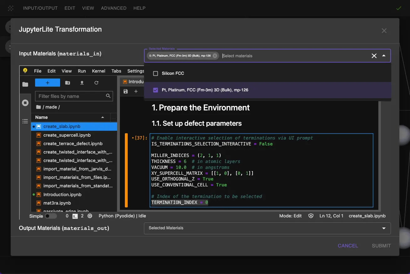 Pt(211) Surface Setup Pt(211) Surface Setup