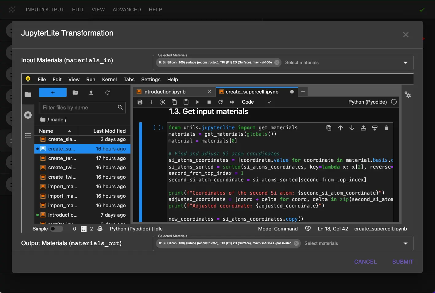 Supercell Parameters Visualization Supercell Parameters