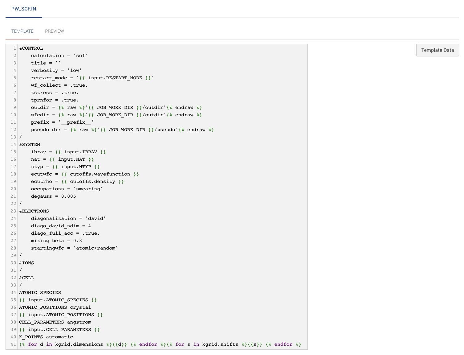 Example Input Template "Example Input Template"